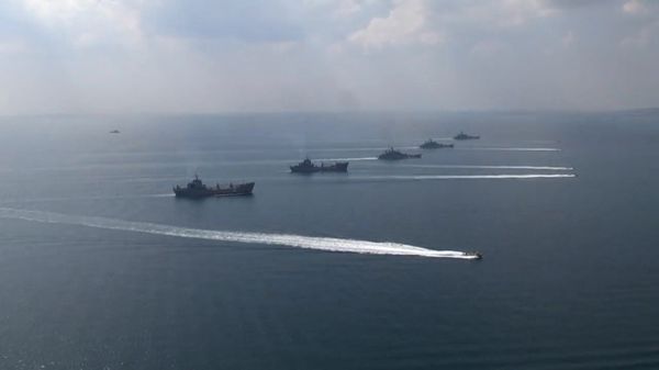 The ships of the Black Sea Navy Fleet and the Caspian Flotilla during the Kavkaz-2016 field and CP exercise - Sputnik International