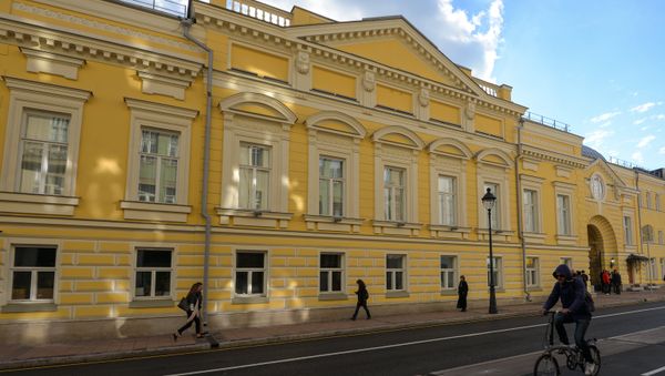 The restored facade of the historical building of the Moscow Helikon Opera Musical Theater - Sputnik International