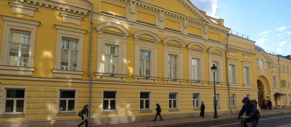 The restored facade of the historical building of the Moscow Helikon Opera Musical Theater The restored facade of the historical building of the Moscow Helikon Opera Musical Theater - Sputnik International