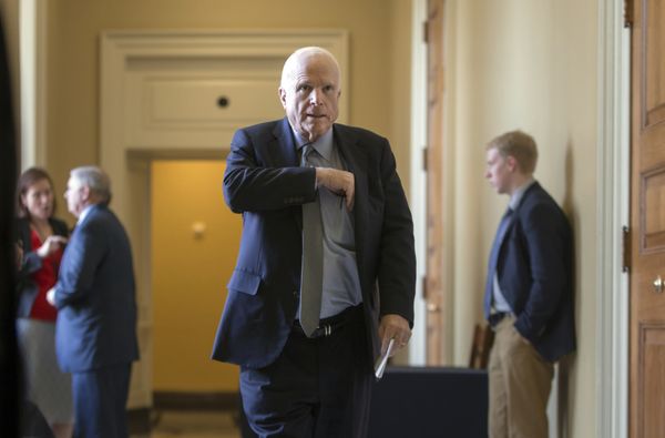 Senate Armed Services Committee Chairman John McCain, R-Ariz., leaves a closed-door GOP policy luncheon at the Capitol in Washington - Sputnik International