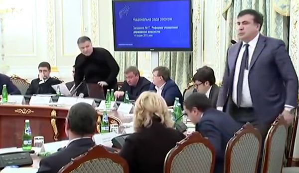 Ukrainian Interior Minister Arsen Avako and governor of Odessa Region Mikheil Saakashvili Ukrainian Interior Minister Arsen Avako and governor of Odessa Region Mikheil Saakashvili - Sputnik International