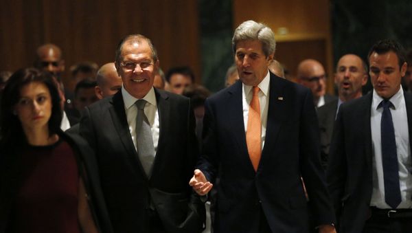 U.S. Secretary of State John Kerry, left, and Russian Foreign Minister Sergey Lavrov, walk in to their meeting room in Geneva, Switzerland, Friday, Sept. 9, 2016 U.S. Secretary of State John Kerry, left, and Russian Foreign Minister Sergey Lavrov, walk in to their meeting room in Geneva, Switzerland, Friday, Sept. 9, 2016 - Sputnik International