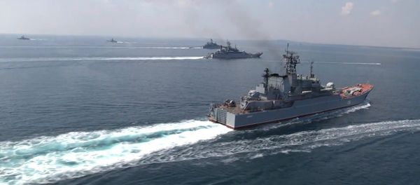 Black Sea Navy Fleet and the Caspian Flotilla took part in Kavkaz-2016' strategic troops exercise - Sputnik International