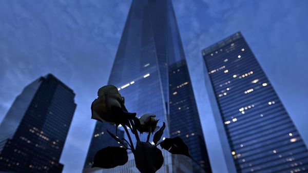 A view of One World Trade Center from the North Pool, which marks the former site of the North Tower of the World Trade Center, at Ground Zero the night before the 15th anniversary of the September 11, 2001 terrorist attacks in the United States in New York - Sputnik International