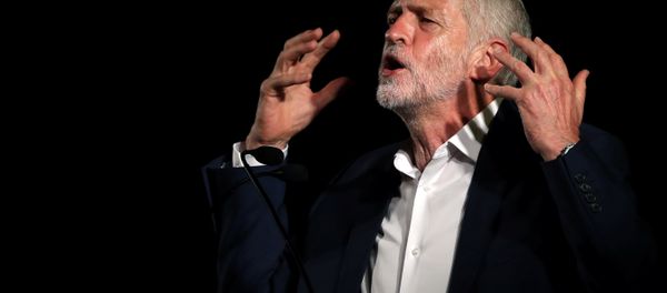 Britain's Labour leader Jeremy Corbyn speaks at a rally in advance of tonight's debate with Owen Smith at a Labour Leadership Campaign event in Glasgow, Scotland, August 25, 2016. Britain's Labour leader Jeremy Corbyn speaks at a rally in advance of tonight's debate with Owen Smith at a Labour Leadership Campaign event in Glasgow, Scotland, August 25, 2016. - Sputnik International