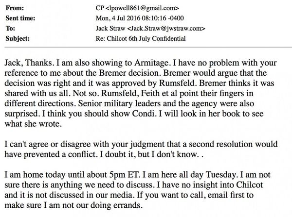 Email exchange between Colin Powell and Jack Straw Email exchange between Colin Powell and Jack Straw - Sputnik International