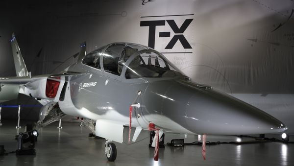 Boeing's T-X aircraft is shown during an event to reveal the proposed trainer Tuesday, Sept. 13, 2016, in St. Louis - Sputnik International