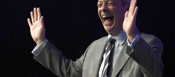 Nigel Farage, the outgoing leader of the United Kingdom Independence Party (UKIP), reacts during the party's annual conference in Bournemouth, Britain, September 16, 2016. Nigel Farage, the outgoing leader of the United Kingdom Independence Party (UKIP), reacts during the party's annual conference in Bournemouth, Britain, September 16, 2016. - Sputnik International