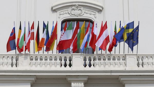European Union countries flags are seen at the Bratislava Castle (Hrad) during the European Union summit- the first one since Britain voted to quit- in Bratislava, Slovakia, September 16, 2016 European Union countries flags are seen at the Bratislava Castle (Hrad) during the European Union summit- the first one since Britain voted to quit- in Bratislava, Slovakia, September 16, 2016 - Sputnik International