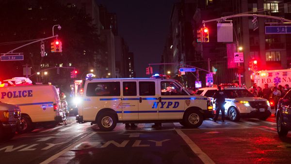 Police block off road near the site of an alleged bomb explosion on West 23rd Street on September 17, 2016, in New York. Police block off road near the site of an alleged bomb explosion on West 23rd Street on September 17, 2016, in New York. - Sputnik International