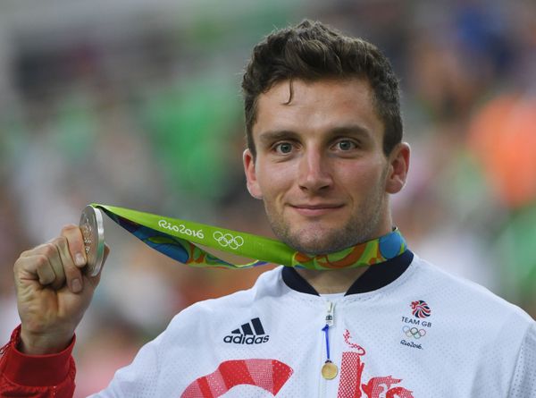 Silver medallist Britain's Callum Skinner poses on the podium after the Men's Sprint final track cycling event at the Velodrome during the Rio 2016 Olympic Games in Rio de Janeiro Silver medallist Britain's Callum Skinner poses on the podium after the Men's Sprint final track cycling event at the Velodrome during the Rio 2016 Olympic Games in Rio de Janeiro - Sputnik International