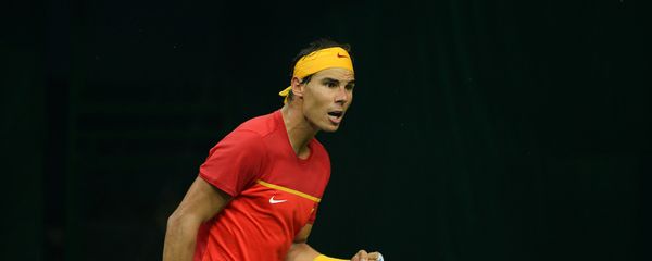 Spain's Rafael Nadal celebrates a point during his doubles tennis match with teammate Feliciano Lopez against India's Leander Peas and Saketh Myneni at the Davis Cup World Group tennis playoffs between Spain and India in New Delhi Spain's Rafael Nadal celebrates a point during his doubles tennis match with teammate Feliciano Lopez against India's Leander Peas and Saketh Myneni at the Davis Cup World Group tennis playoffs between Spain and India in New Delhi - Sputnik International