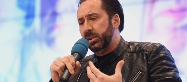 Moscow, Russia. US actor Nicholas Cage at a news conference on the movie USS Indianapolis: Men of Courage, due to be released soon, at the International Multimedia Press Center of the Rossiya Segodnya International Information Agency. Moscow, Russia. US actor Nicholas Cage at a news conference on the movie USS Indianapolis: Men of Courage, due to be released soon, at the International Multimedia Press Center of the Rossiya Segodnya International Information Agency. - Sputnik International