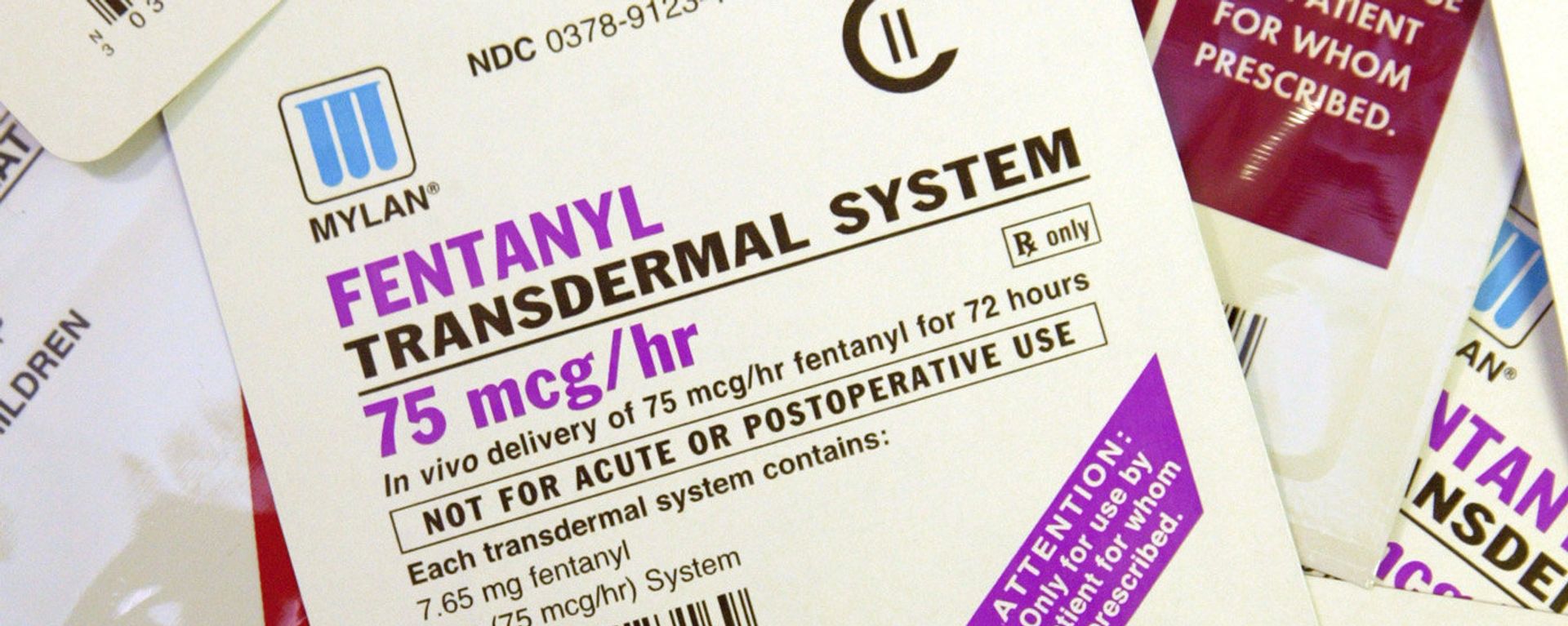A collection of different brand and dosages of the Fentanyl patch, clearly marked wit warnings about non-precribed uses, Wednesday, April 26,2006 in St. Louis. - Sputnik International, 1920, 27.12.2022