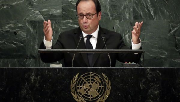 France's President Francois Hollande addresses the 71st session of the United Nations General Assembly, at U.N. headquarters France's President Francois Hollande addresses the 71st session of the United Nations General Assembly, at U.N. headquarters - Sputnik International