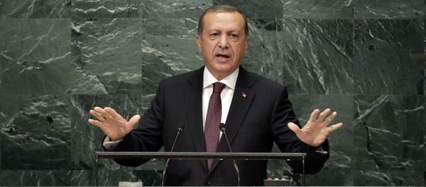 Turkey's President Recep Tayyip Erdogan addresses the 71st session of the United Nations General Assembly, at U.N. headquarters, Tuesday, Sept. 20, 2016. Turkey's President Recep Tayyip Erdogan addresses the 71st session of the United Nations General Assembly, at U.N. headquarters, Tuesday, Sept. 20, 2016. - Sputnik International