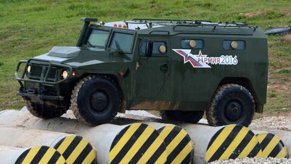 A Tigr armored vehicle during the military machinery show at the Alabino training ground held as part of the international military-technical forum ARMY-2016 - Sputnik International
