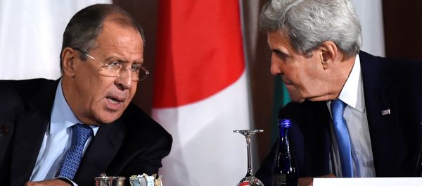 U.S. Secretary of State John Kerry speaks with Russian Foreign Minister Sergei Lavrov during the International Syria Support Group meeting at the Palace Hotel in Manhattan, New York, U.S., September 22, 2016 U.S. Secretary of State John Kerry speaks with Russian Foreign Minister Sergei Lavrov during the International Syria Support Group meeting at the Palace Hotel in Manhattan, New York, U.S., September 22, 2016 - Sputnik International