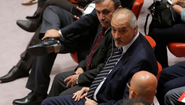 Syrian Ambassador to the United Nations Bashar al-Jaafari sits in the United Nations Security Council chamber before a high level meeting on Syria at the United Nations in Manhattan, New York, US, September 25, 2016. Syrian Ambassador to the United Nations Bashar al-Jaafari sits in the United Nations Security Council chamber before a high level meeting on Syria at the United Nations in Manhattan, New York, US, September 25, 2016. - Sputnik International