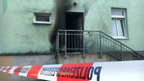 Picture shows a mosque in Dresden, Germany on September 27, 2016, one day after an improvised bomb destroyed the entrance Picture shows a mosque in Dresden, Germany on September 27, 2016, one day after an improvised bomb destroyed the entrance - Sputnik International
