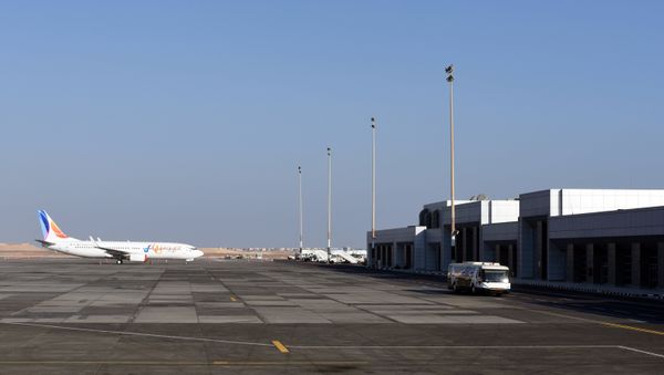 A plane sits on the tarmac at the Hurghada International Airport in Egypt's Red Sea resort A plane sits on the tarmac at the Hurghada International Airport in Egypt's Red Sea resort - Sputnik International