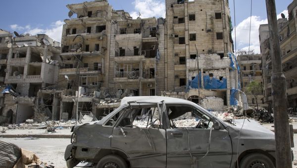 General view of the damaged Al-Quds hospital building. (File) General view of the damaged Al-Quds hospital building. (File) - Sputnik International