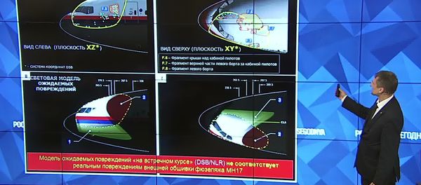 A news conference with representatives of the Almaz-Antey arms manufacturer and Lianozovo Electromechanical Plant on the JIT's report on the initial results of the investigation into the MH17 crash.file photo - Sputnik International