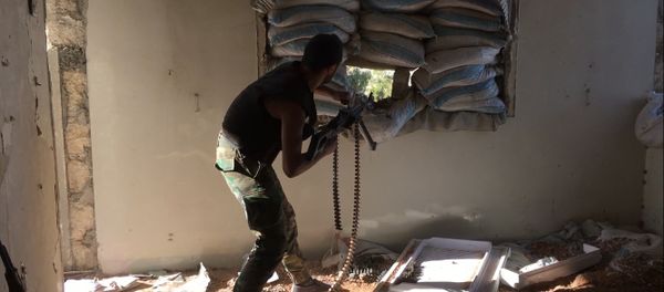 A Syrian army soldier during an assault on Jabhat al-Nusra fighters in Aleepos eastern district of Suleiman al-Halabi A Syrian army soldier during an assault on Jabhat al-Nusra fighters in Aleepos eastern district of Suleiman al-Halabi - Sputnik International