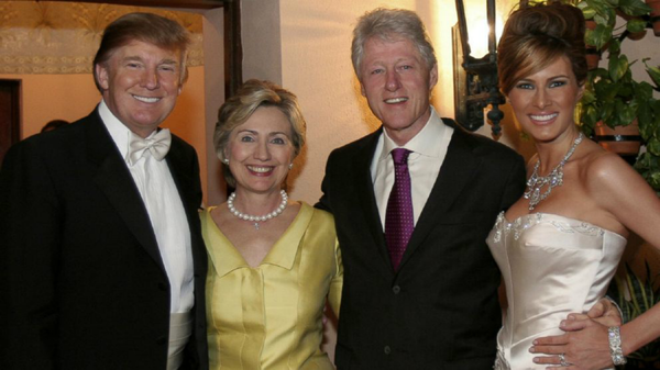 Bill and Hillary Clinton at Donald and Melania Trump's wedding - Sputnik International