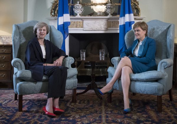 Britain's new Prime Minister Theresa May (L) meets with Scotland's First Minister Nicola Sturgeon in Bute House in Edinburgh, on July 15, 2016.  - Sputnik International