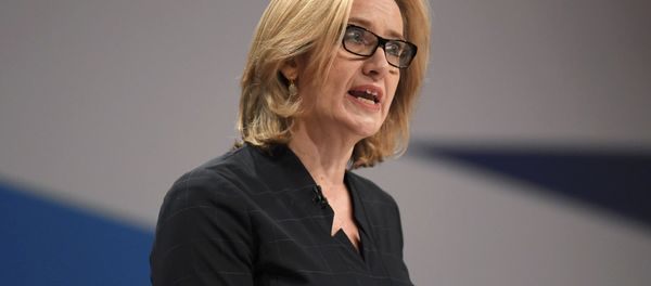 British Home Secretary Amber Rudd delivers her keynote address at the annual Conservative Party Conference in Birmingham, Britain, October 4, 2016. British Home Secretary Amber Rudd delivers her keynote address at the annual Conservative Party Conference in Birmingham, Britain, October 4, 2016. - Sputnik International