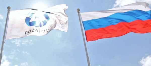 Russian and Rosatom State Corporation flags. (File) Russian and Rosatom State Corporation flags. (File) - Sputnik International