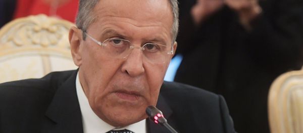 Russian Foreign Minister Sergei Lavrov in Moscow at a meeting with French Foreign Affairs and International Development Minister Jean-Marc Ayrault. - Sputnik International