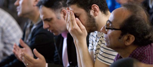 Men pray during a service at the Islamic Society of Boston mosque in Cambridge, Mass. on Friday, April 26, 2013 Men pray during a service at the Islamic Society of Boston mosque in Cambridge, Mass. on Friday, April 26, 2013 - Sputnik International
