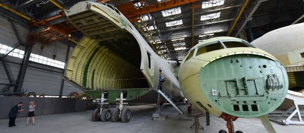 A part of an airframe for the second Antonov-225 Mriya plane is seen at Antonov aircraft plant in Kiev, Ukraine, September 7, 2016 - Sputnik International
