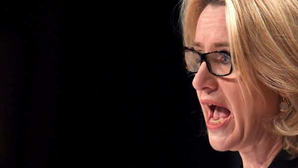 British Home Secretary Amber Rudd delivers her keynote address at the annual Conservative Party Conference in Birmingham, Britain, October 4, 2016. British Home Secretary Amber Rudd delivers her keynote address at the annual Conservative Party Conference in Birmingham, Britain, October 4, 2016. - Sputnik International
