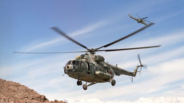 Mi-8, Mi-24 helicopters in flight near Kabul, Afghanistan (File) Mi-8, Mi-24 helicopters in flight near Kabul, Afghanistan (File) - Sputnik International