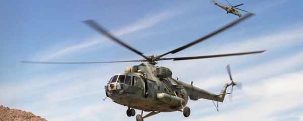 Mi-8, Mi-24 helicopters in flight  near Kabul, Afghanistan (File) - Sputnik International