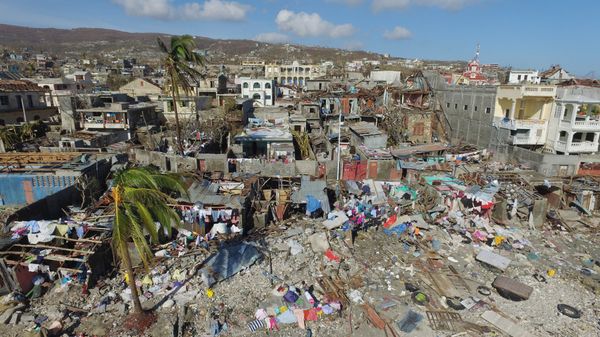 Aerial view of damages in small village of Casanette near Baumond, Haiti on October 8, 2016 after Hurricane Matthew passed the area. - Sputnik International