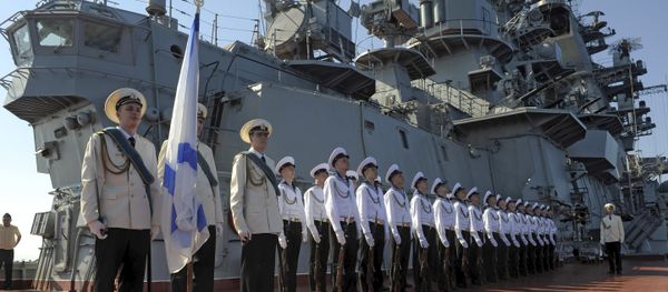 Russia's Pyotr Veliky missile cruiser makes port call in Tartus, Syria Russia's Pyotr Veliky missile cruiser makes port call in Tartus, Syria - Sputnik International