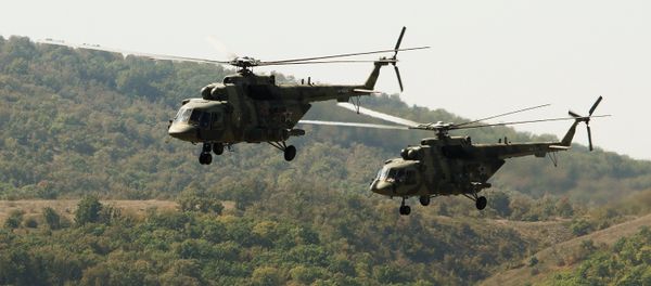 Mi-8 helicopters of the Russian Air Force during a joint battalion drill of the airborne units of Russia, Belarus and Serbia (File) Mi-8 helicopters of the Russian Air Force during a joint battalion drill of the airborne units of Russia, Belarus and Serbia (File) - Sputnik International