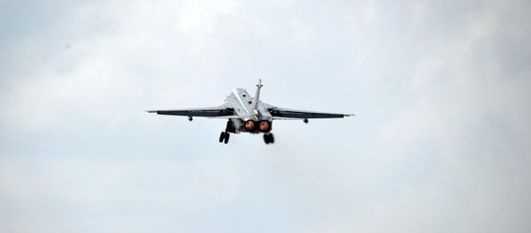 Russian Sukhoi Su-24 fighter bomber takes off from Hemeimeem Air Base in the Latakia province, Syria. Russian Sukhoi Su-24 fighter bomber takes off from Hemeimeem Air Base in the Latakia province, Syria. - Sputnik International