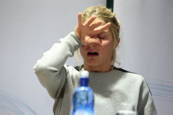 Norwegian three-time Olympic cross-country skiing medalist Therese Johaug attends a press conference in Oslo on October 13, 2016. - Sputnik International