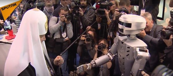 Fedor Android Robot Meets Patriarch Kirill At Orthodox Student Forum Fedor Android Robot Meets Patriarch Kirill At Orthodox Student Forum - Sputnik International