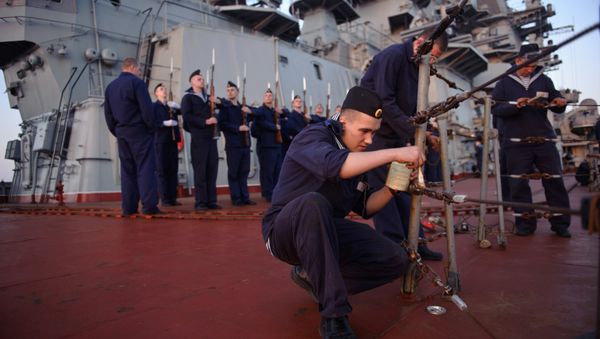 Russia's Pyotr Veliky missile cruiser makes port call in Tartus, Syria Russia's Pyotr Veliky missile cruiser makes port call in Tartus, Syria - Sputnik International