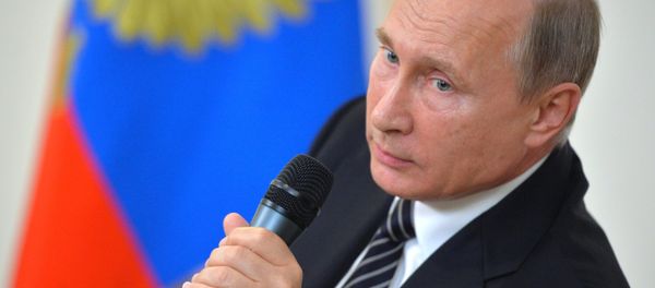 Russian President Vladimir Putin during the news conference following the meeting of the BRICS member states' leaders at Taj Exotica hotel in Goa, the Republic of India, October 16, 2016 Russian President Vladimir Putin during the news conference following the meeting of the BRICS member states' leaders at Taj Exotica hotel in Goa, the Republic of India, October 16, 2016 - Sputnik International