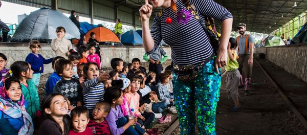 Clown Marion Duggan taken in pop-up camp in Norther Greece in May 2016 Clown Marion Duggan taken in pop-up camp in Norther Greece in May 2016 - Sputnik International
