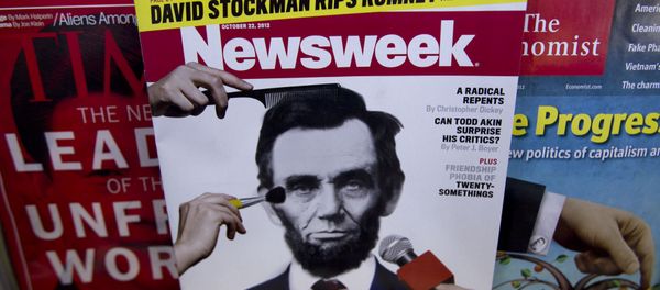 A copy of Newsweek is seen at Joe's Smoke, Thursday, Oct. 18, 2012, in Portland, Maine. Newsweek announced Thursday, Oct. 18, 2012 that it will end its print publication after 80 years and shift to an all-digital format in early 2013. Its last U.S. print edition will be its Dec. 31 issue. The paper version of Newsweek is the latest casualty of a changing world where readers get more of their information from websites, tablets and smartphones. - Sputnik International
