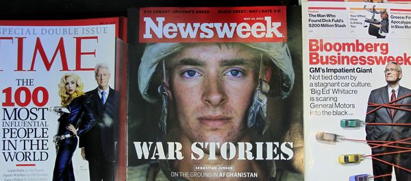 Newsweek magazine is displayed on a shelf at a news stand at South Station in Boston, Wednesday, May 5, 2010. The Washington Post Co. is putting Newsweek up for sale in hopes that another owner can figure out how to stem losses at the 77-year-old weekly magazine. - Sputnik International