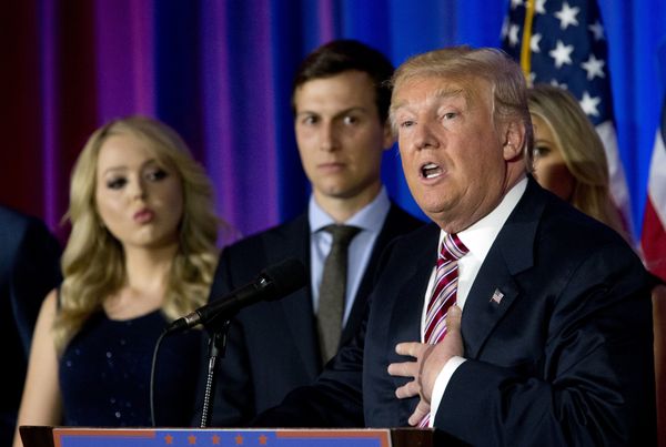 Republican presidential candidate Donald Trump is joined by his daughter Tiffany, left, and son-in-law Jared Kushner as he speaks during a news conference at the Trump National Golf Club Westchester, June 7, 2016, in Briarcliff Manor, NY. Republican presidential candidate Donald Trump is joined by his daughter Tiffany, left, and son-in-law Jared Kushner as he speaks during a news conference at the Trump National Golf Club Westchester, June 7, 2016, in Briarcliff Manor, NY. - Sputnik International
